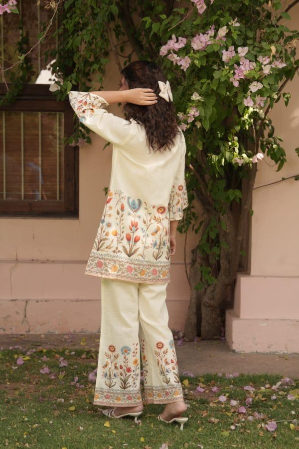 Botanical Bliss – Cream Floral Embroidered Co-ord Set - Image 4