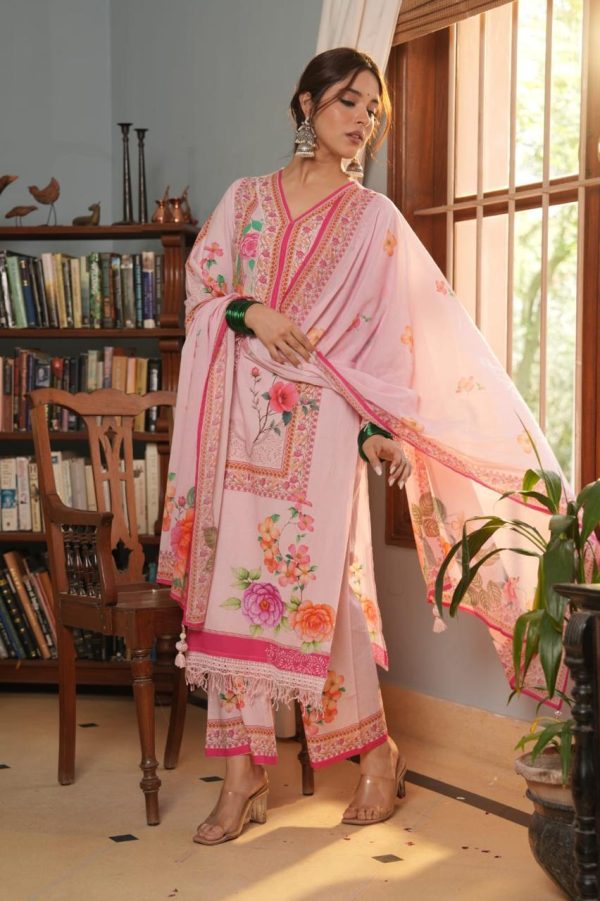Radiant Bloom Palazzo Set with Dupatta - Image 15
