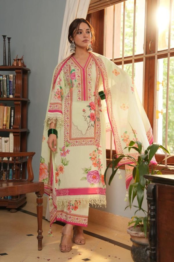 Radiant Bloom Palazzo Set with Dupatta - Image 4