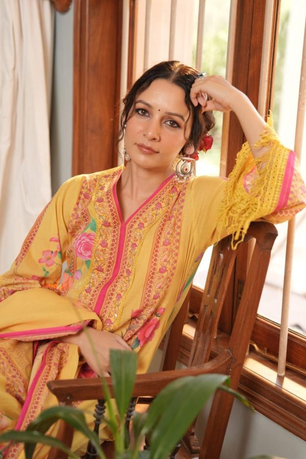 Radiant Bloom Palazzo Set with Dupatta - Image 7