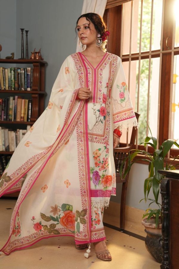 Radiant Bloom Palazzo Set with Dupatta - Image 12