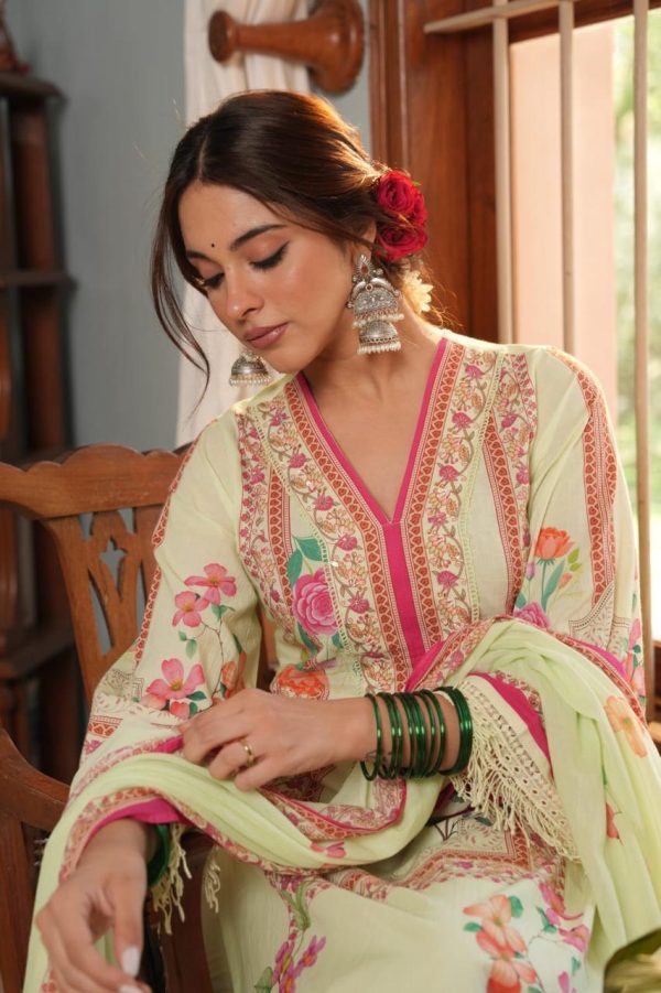 Radiant Bloom Palazzo Set with Dupatta - Image 14