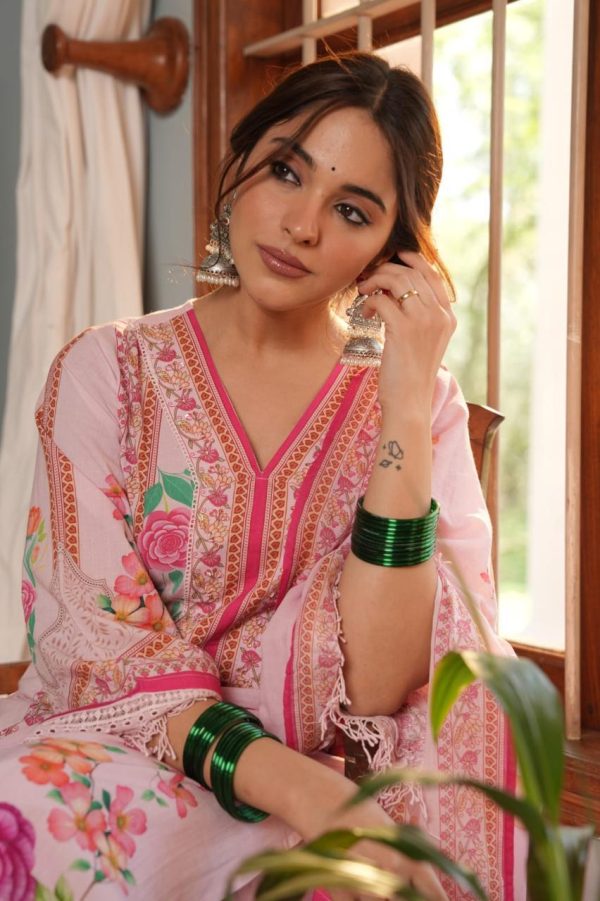 Radiant Bloom Palazzo Set with Dupatta - Image 11