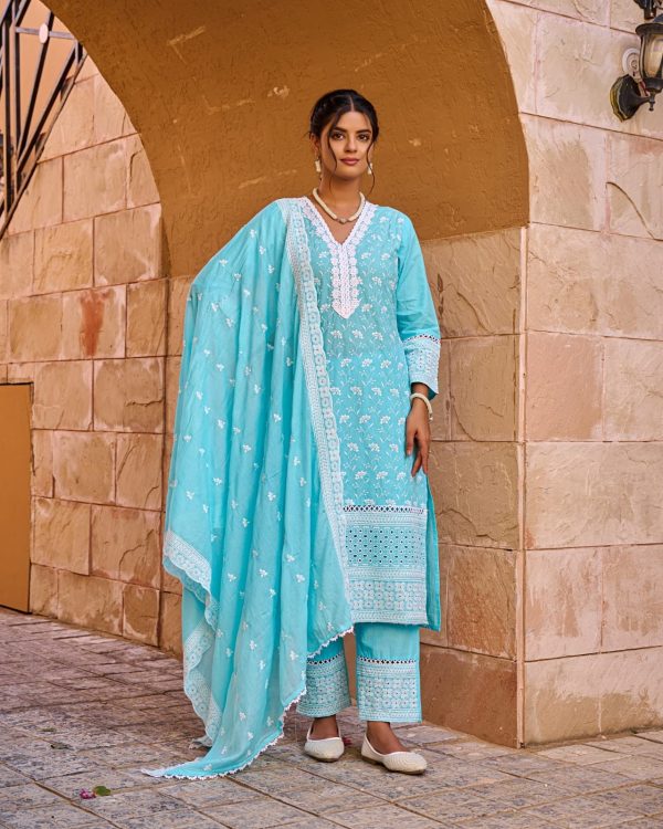 3 Piece Cotton Kurta Set