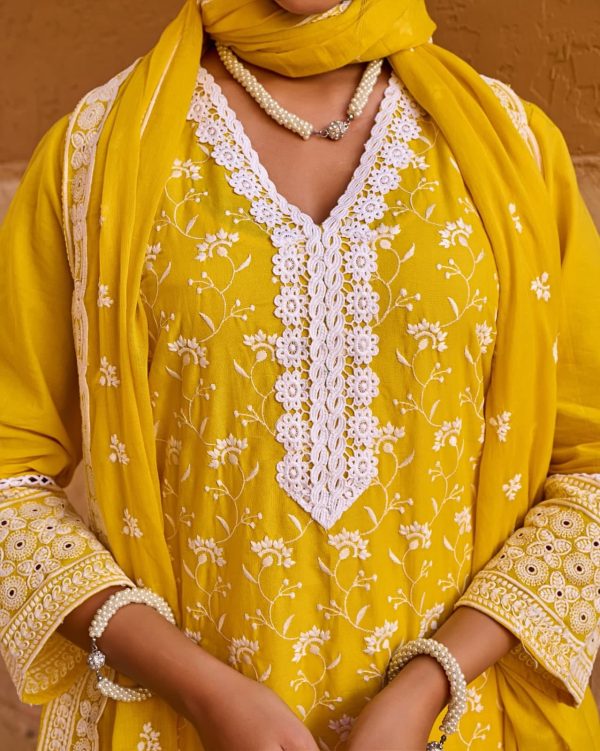 #Yellow Kurti Set, #Cotton Kurti, #Women’s Ethnic Wear, #Embroidered Kurta, #Traditional Look