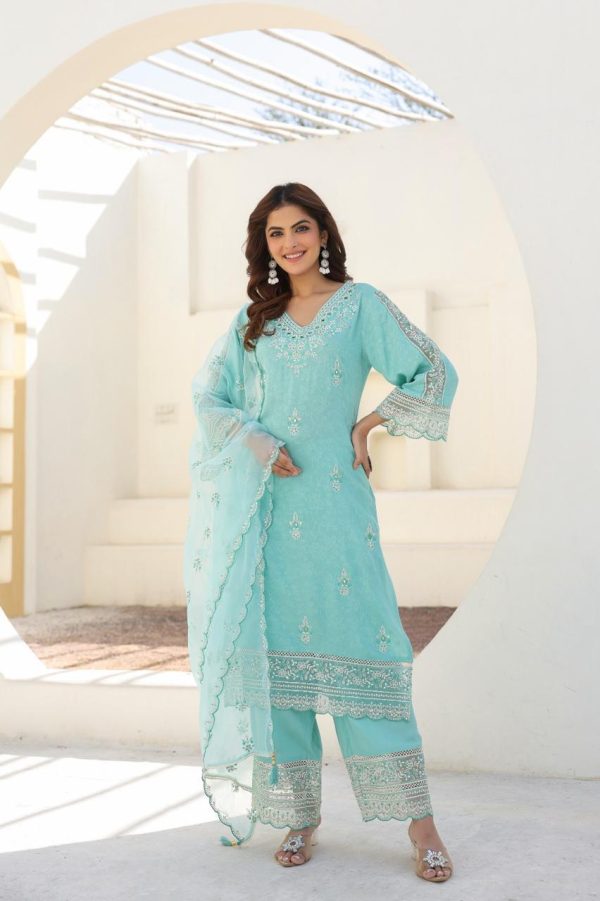 Rayon self design Dobby Embroidery kurta - Image 2