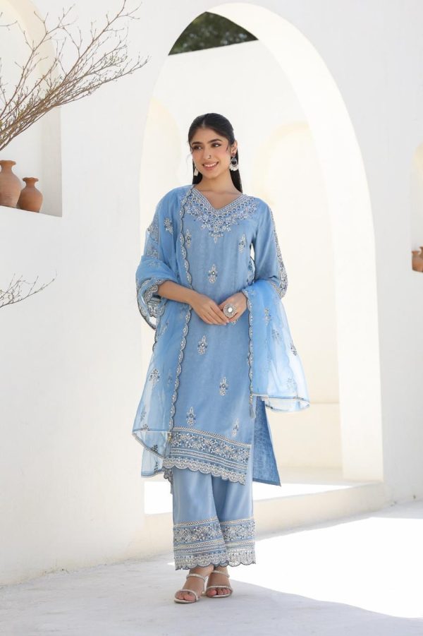 Rayon self design Dobby Embroidery kurta - Image 3