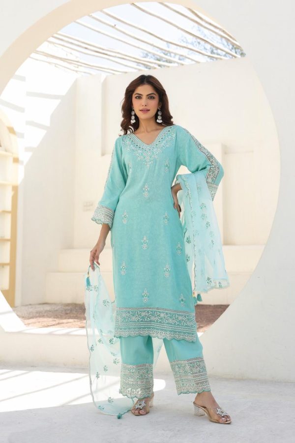 Rayon self design Dobby Embroidery kurta - Image 6